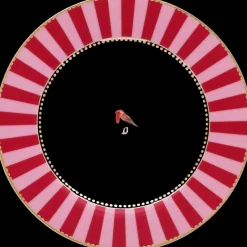Pip Studio Love Birds Stripes lautanen 21 cm punainen-pinkki