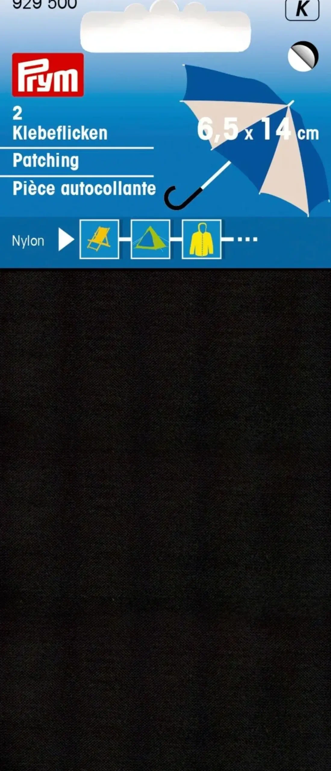 Prym nylonpaikka itseliimautuva 2kpl 6,5x14cm musta