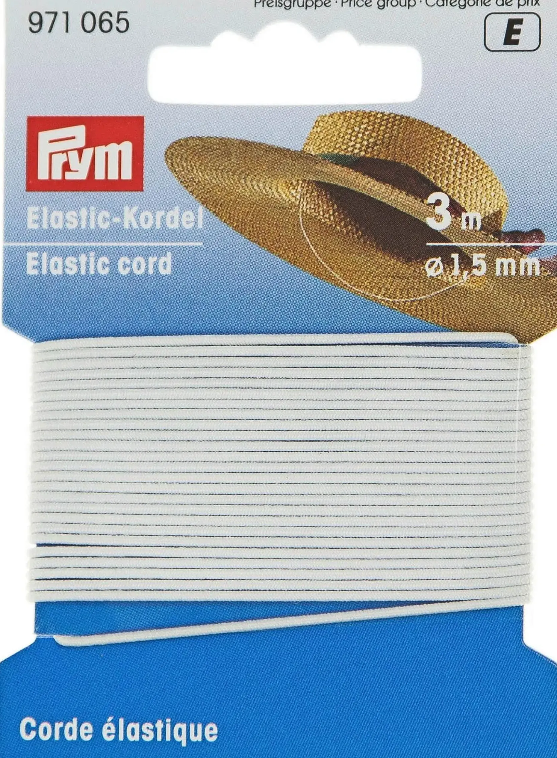 Prym pyöreä kuminauha 1,5 mm 3 m/pakkaus