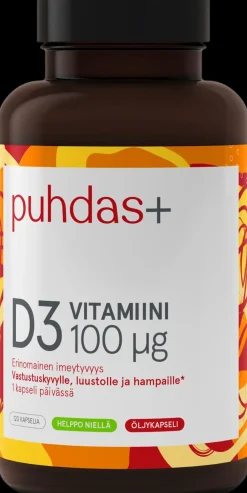 Puhdas+ D3-Vitamiini 100µg 120 kaps