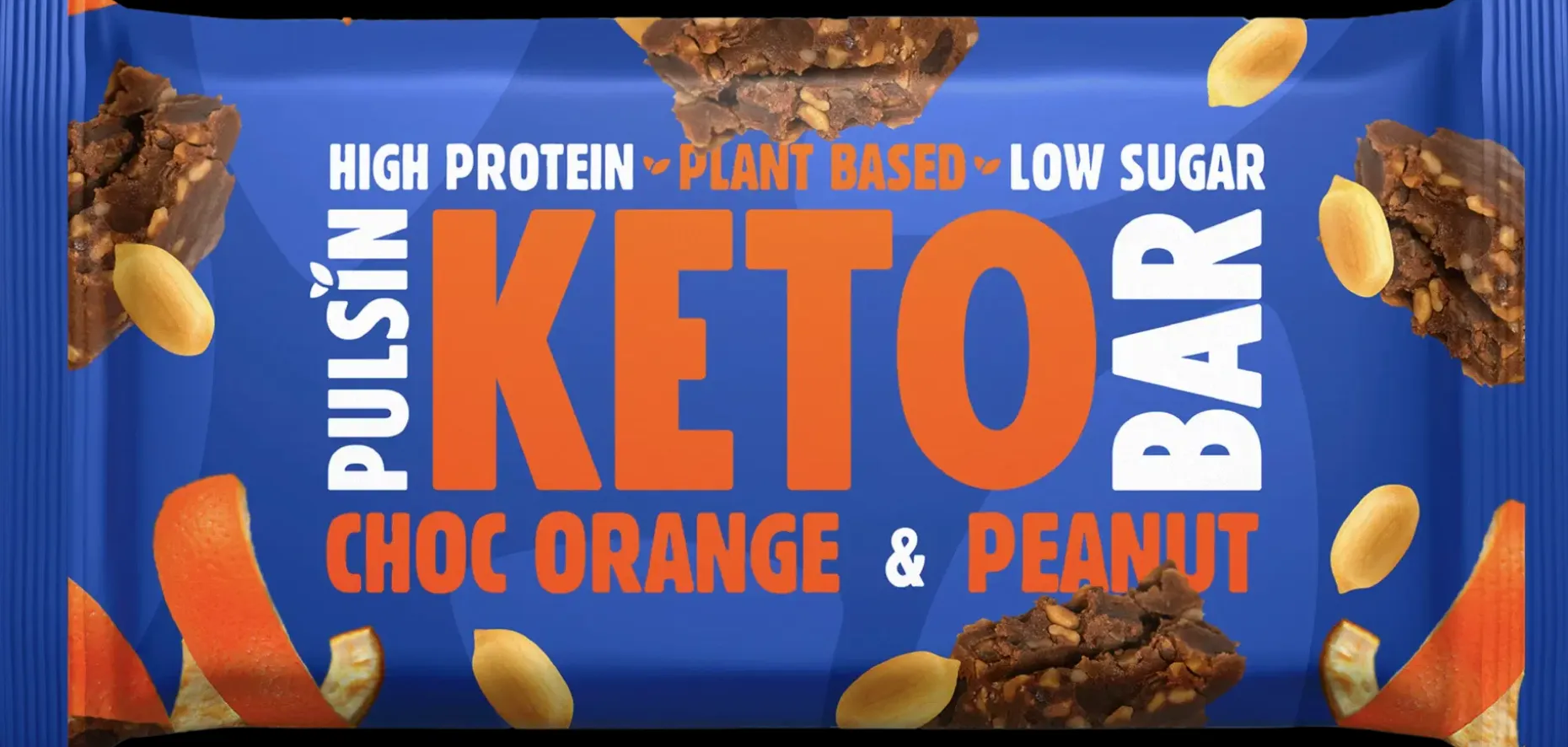 Pulsin Appelsiinisuklaa & maapähkinä keto-proteiinipatukka 50g