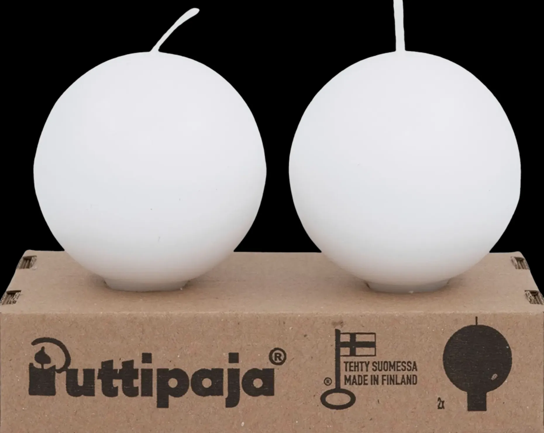 Puttipaja kantapallokynttilä 2kpl valkoinen