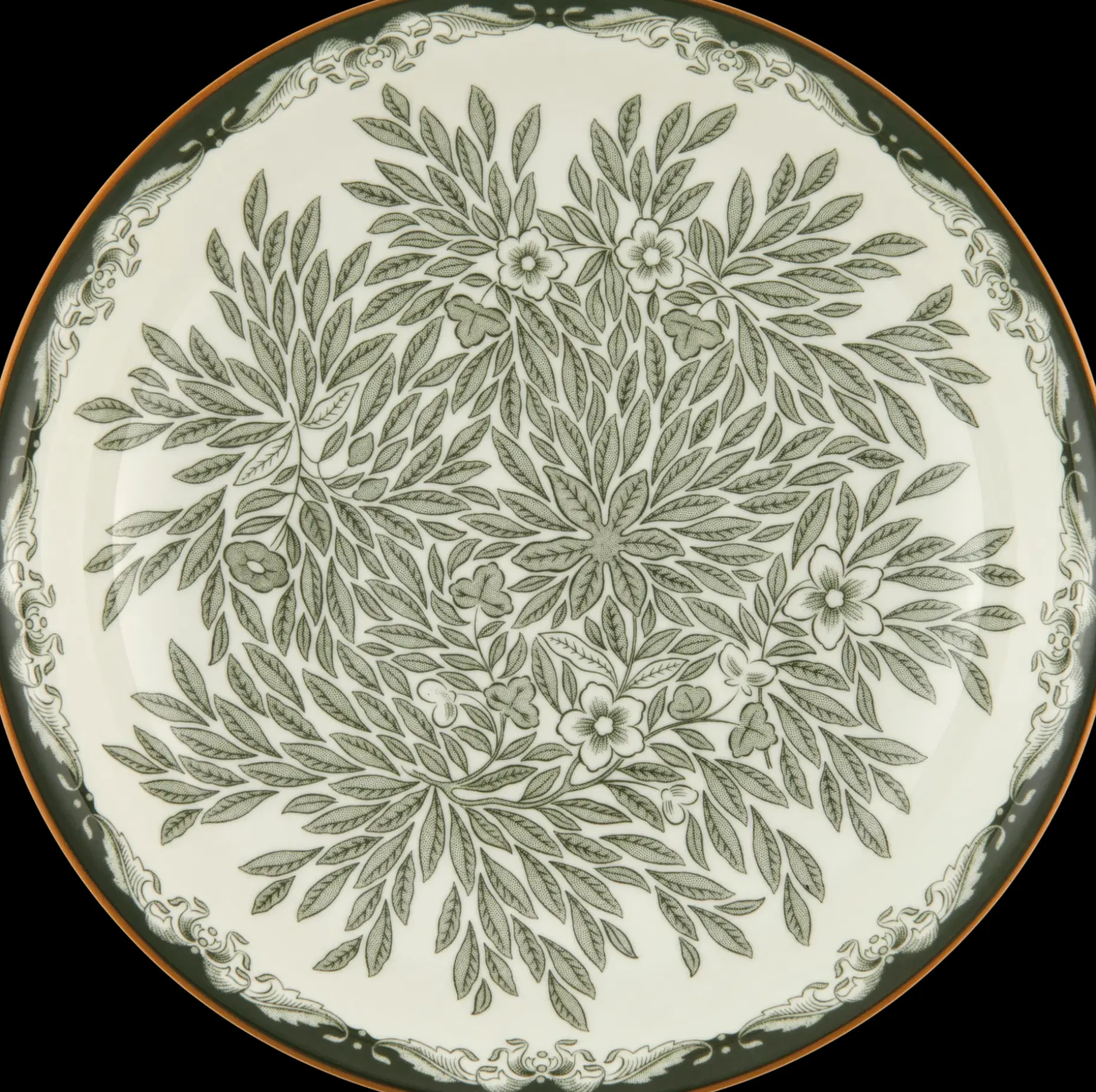 Rörstrand Ostindia Floris lautanen syvä 22 cm vihreä