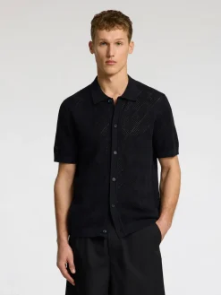 SELECTED HOMME Slharco ss knit structure polo cardigan neuletakki
