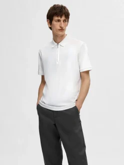 SELECTED HOMME Slhfave zip ss polo pikee