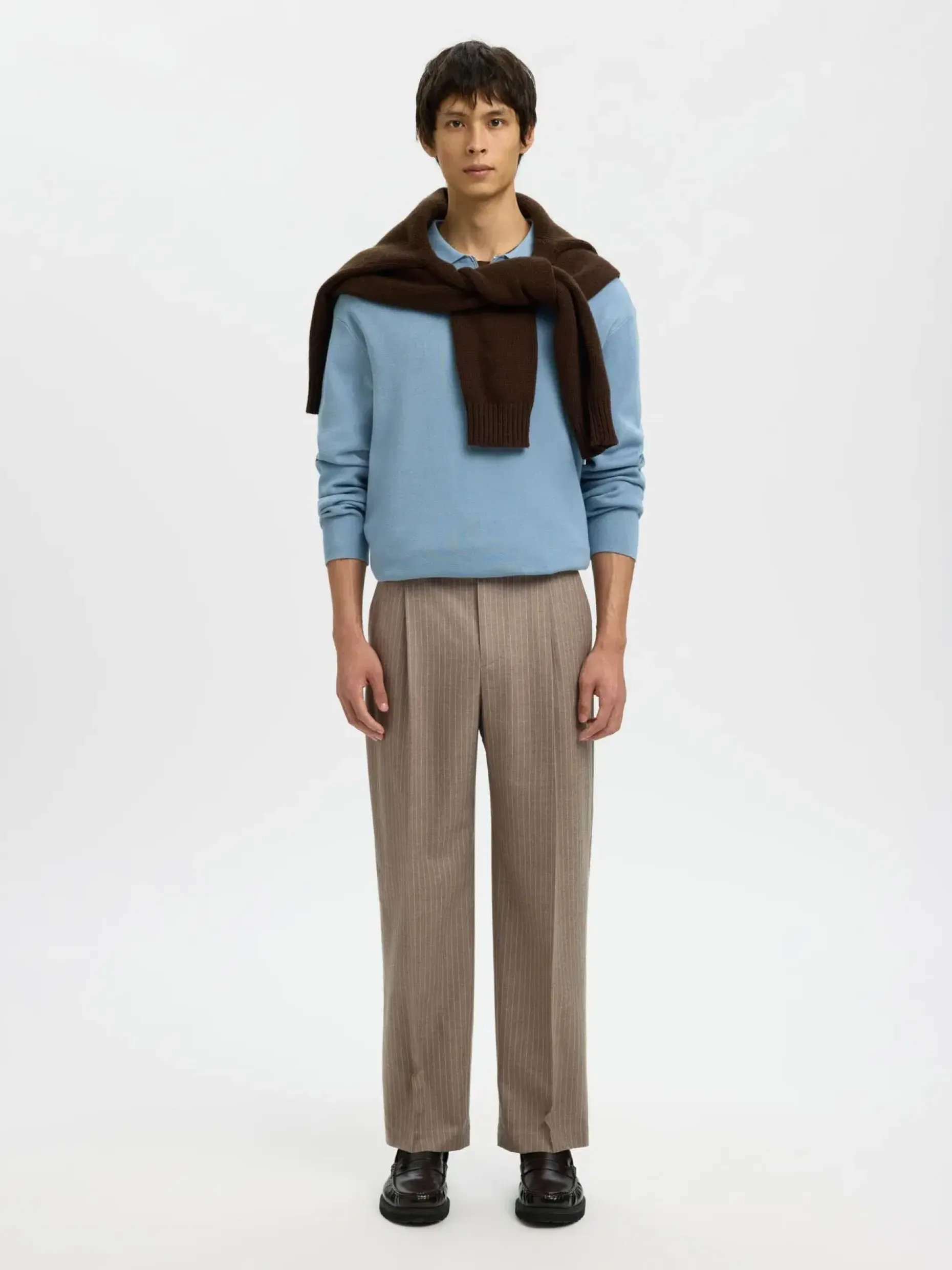 SELECTED HOMME Slh220-loose otto lano pleat pant housut