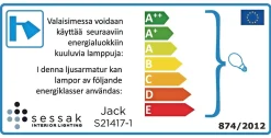Sessak Lighting Jack seinävalaisin musta