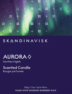 Skandinavisk Aurora tuoksukynttilä puukannella 200g