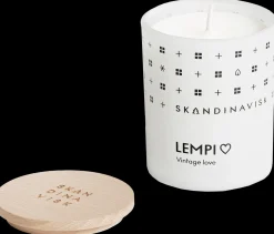 Skandinavisk LEMPI Tuoksukynttilä puukannella 65g, valkoinen