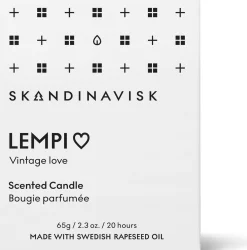 Skandinavisk LEMPI Tuoksukynttilä puukannella 65g, valkoinen