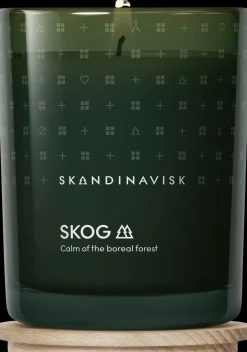 Skandinavisk SKOG Tuoksukynttilä puukannella 200g, vihreä