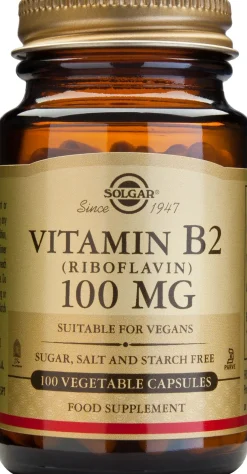 Solgar B2-vitamiini 100 mg ravintolisä 100 kaps.