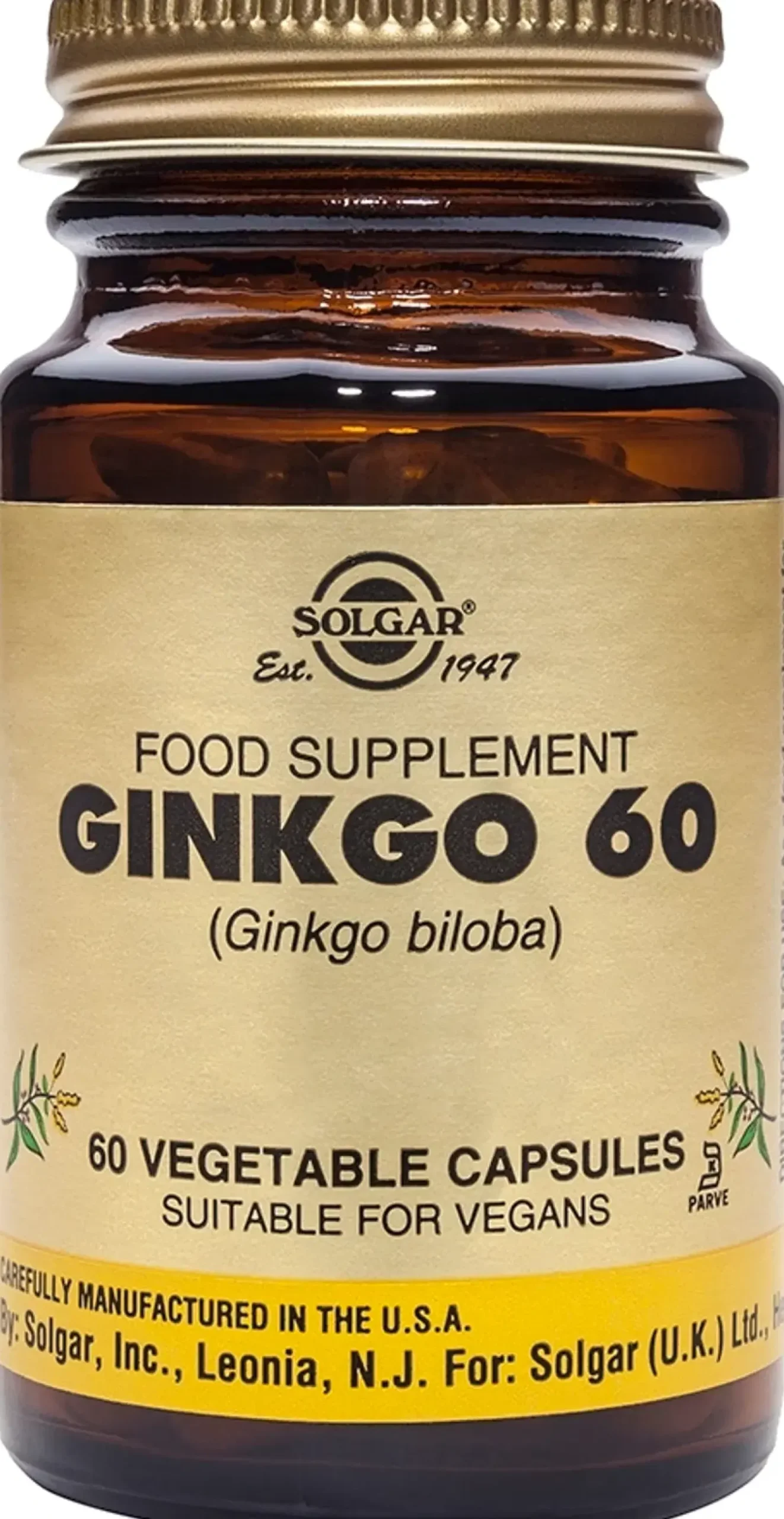 Solgar Ginkgo biloba Neidonhiuspuu 60 mg yrttivalmiste 60 kaps.