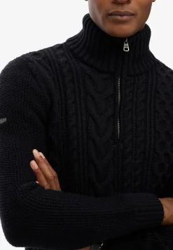 Superdry Jacob cable knit half zip neule