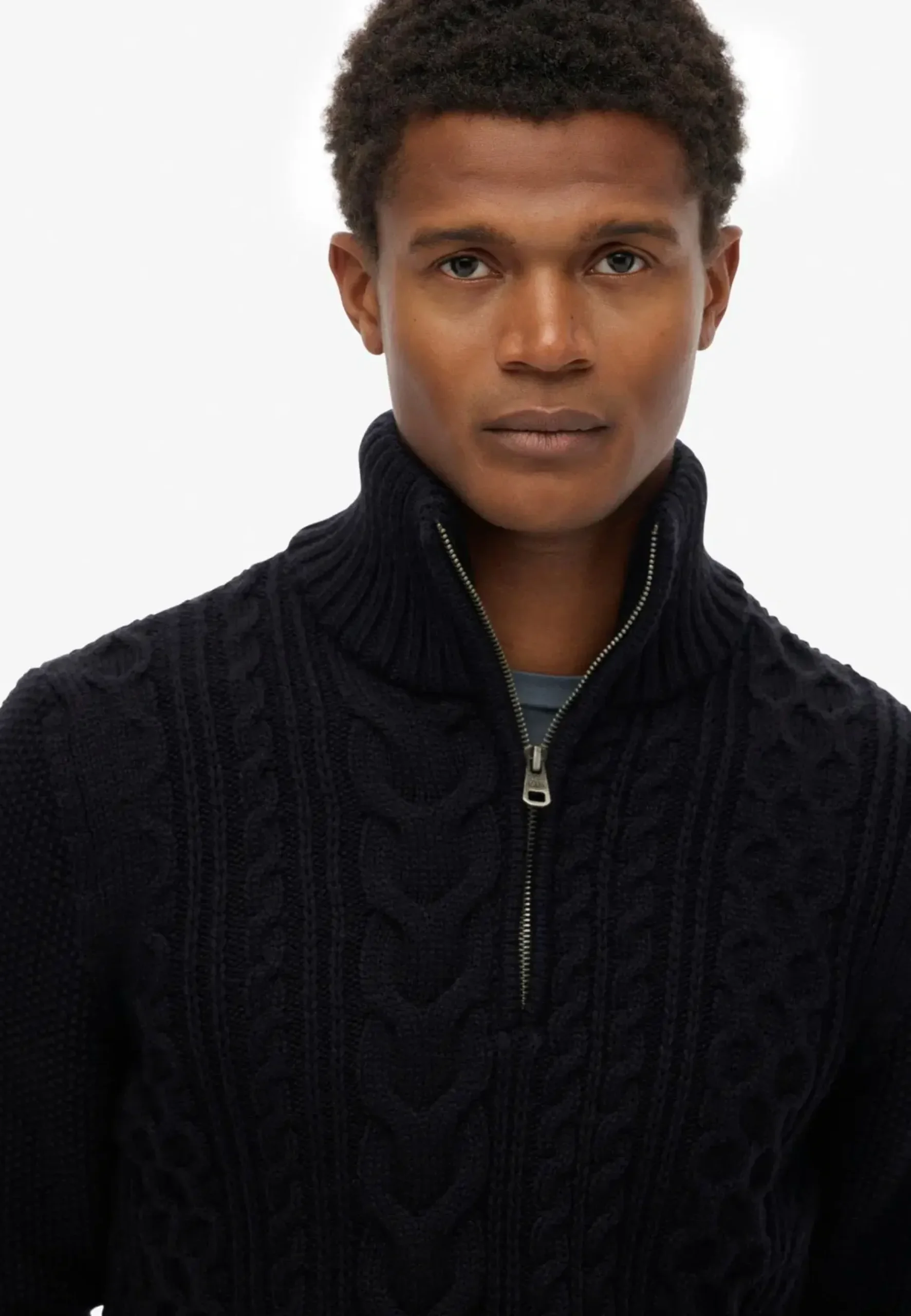 Superdry Jacob cable knit half zip neule