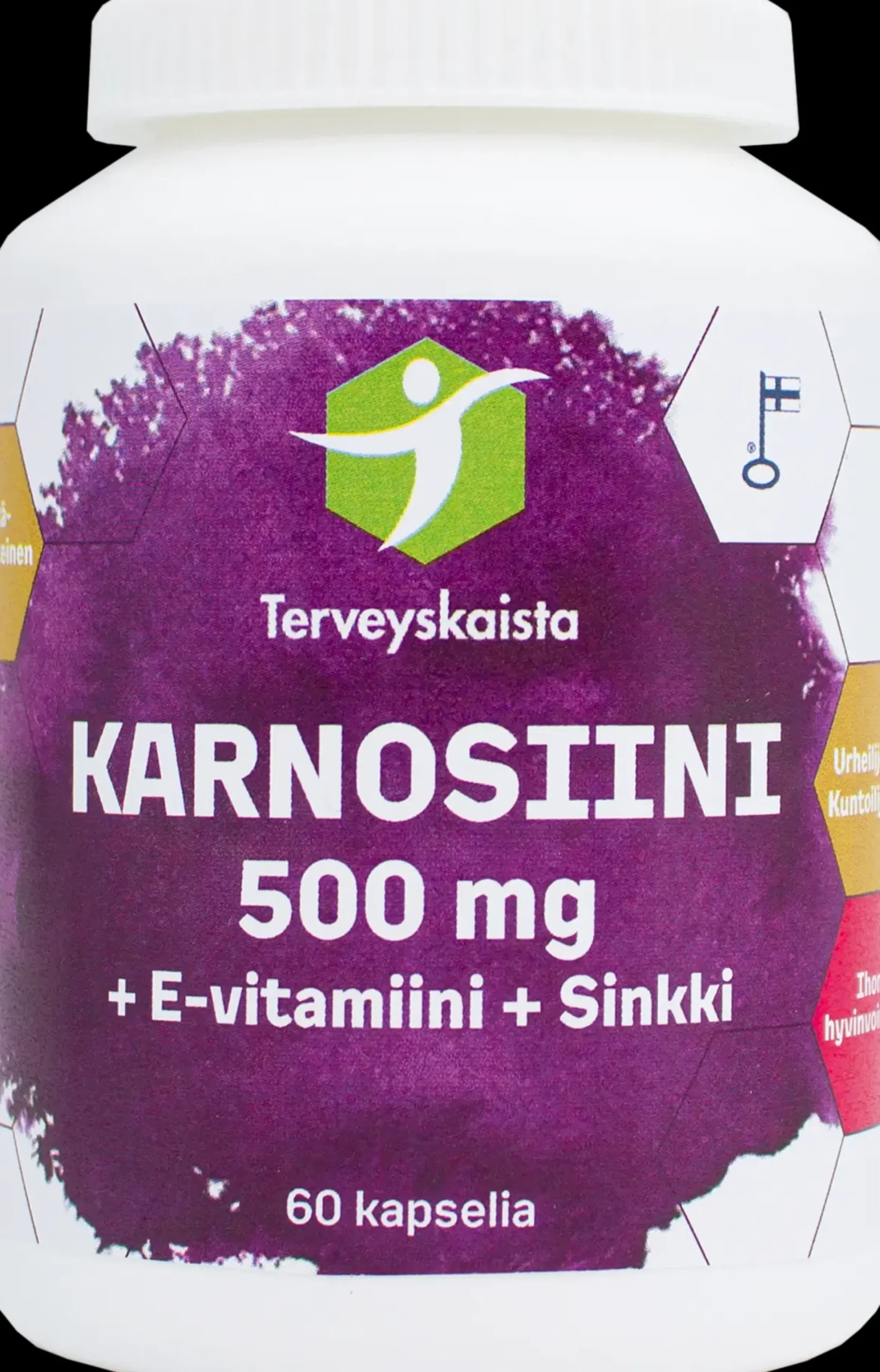 Terveyskaista Karnosiini + E-vitamiini + Sinkki 60 kaps.