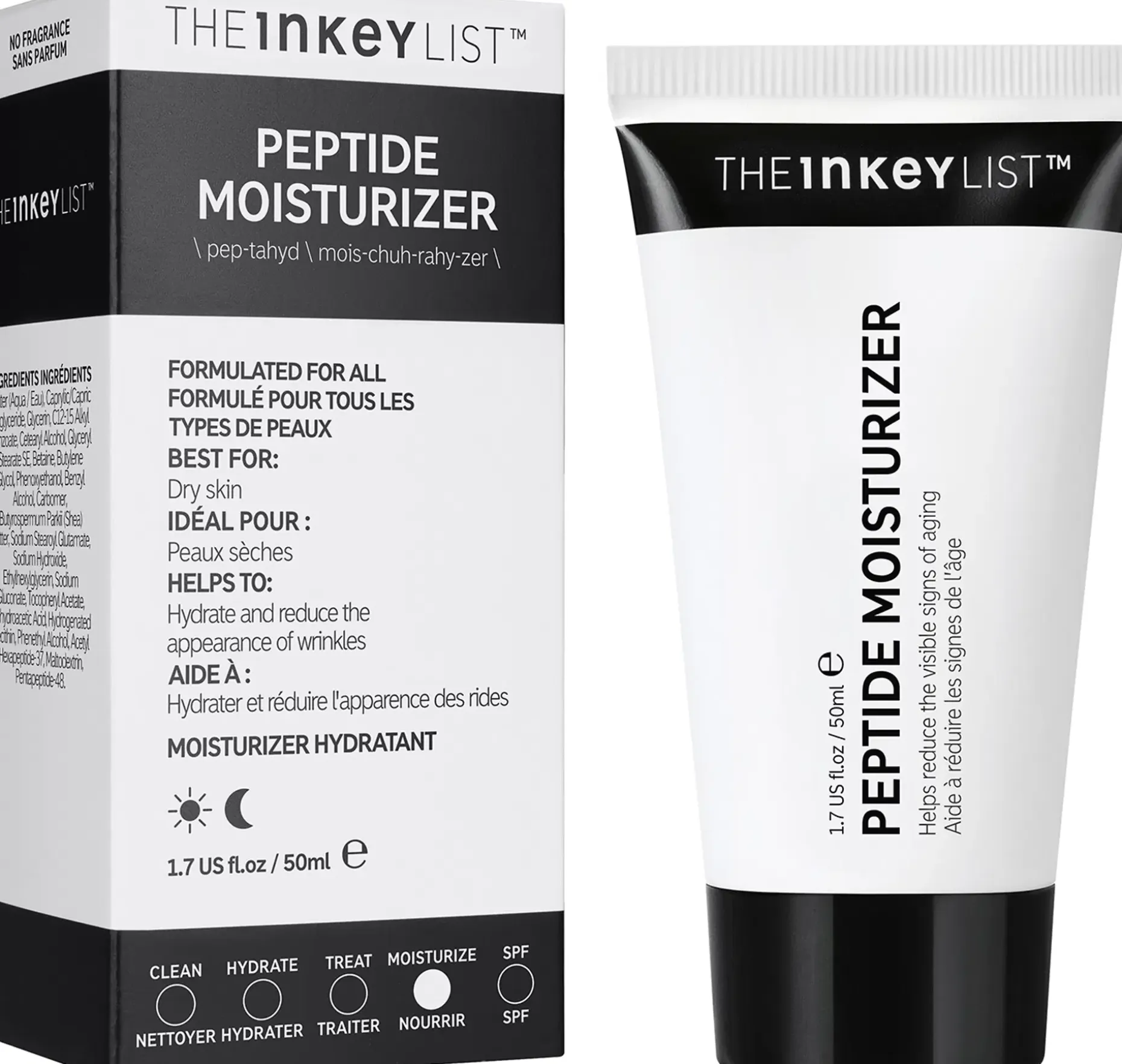 The Inkey List Peptide Moisturizer päivävoide 50 ml