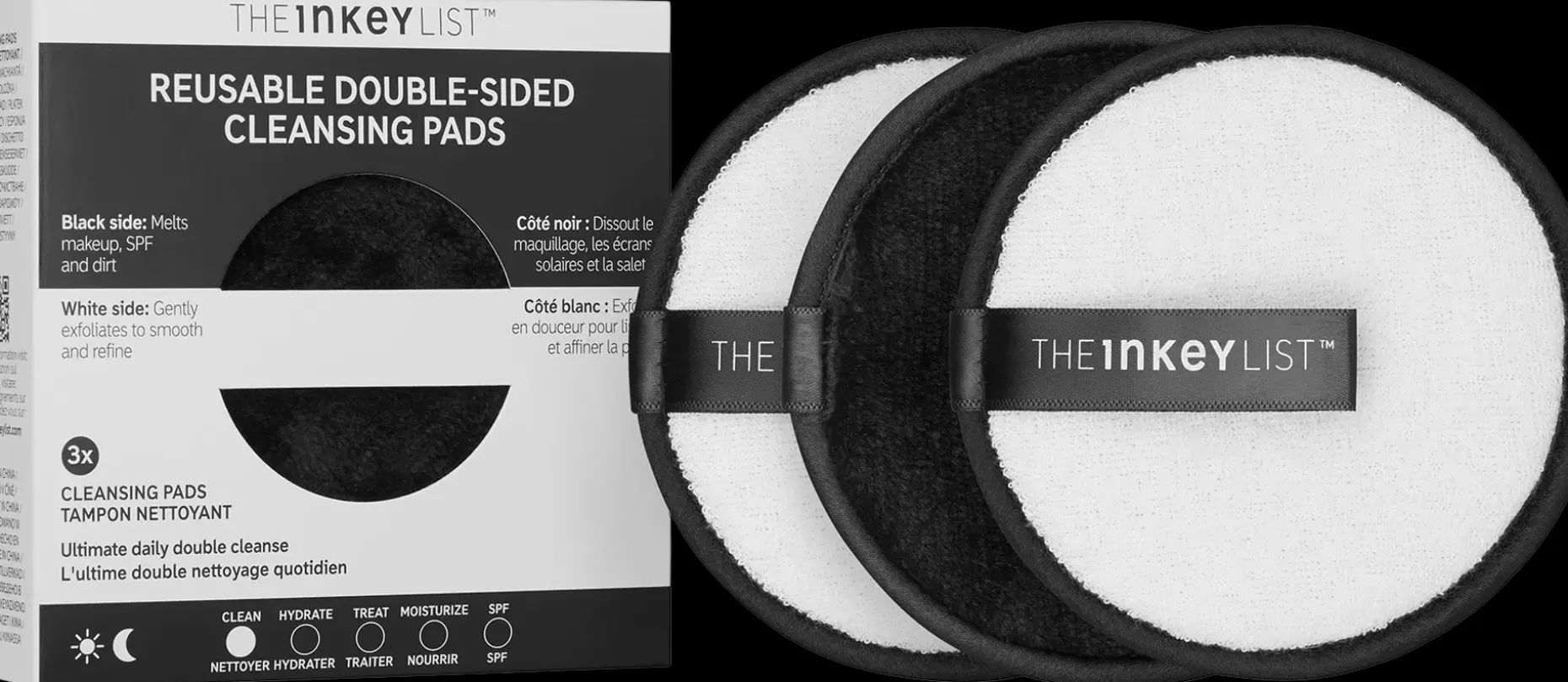 The Inkey List Reusable Cleansing Pads puhdistuslaput 3 kpl