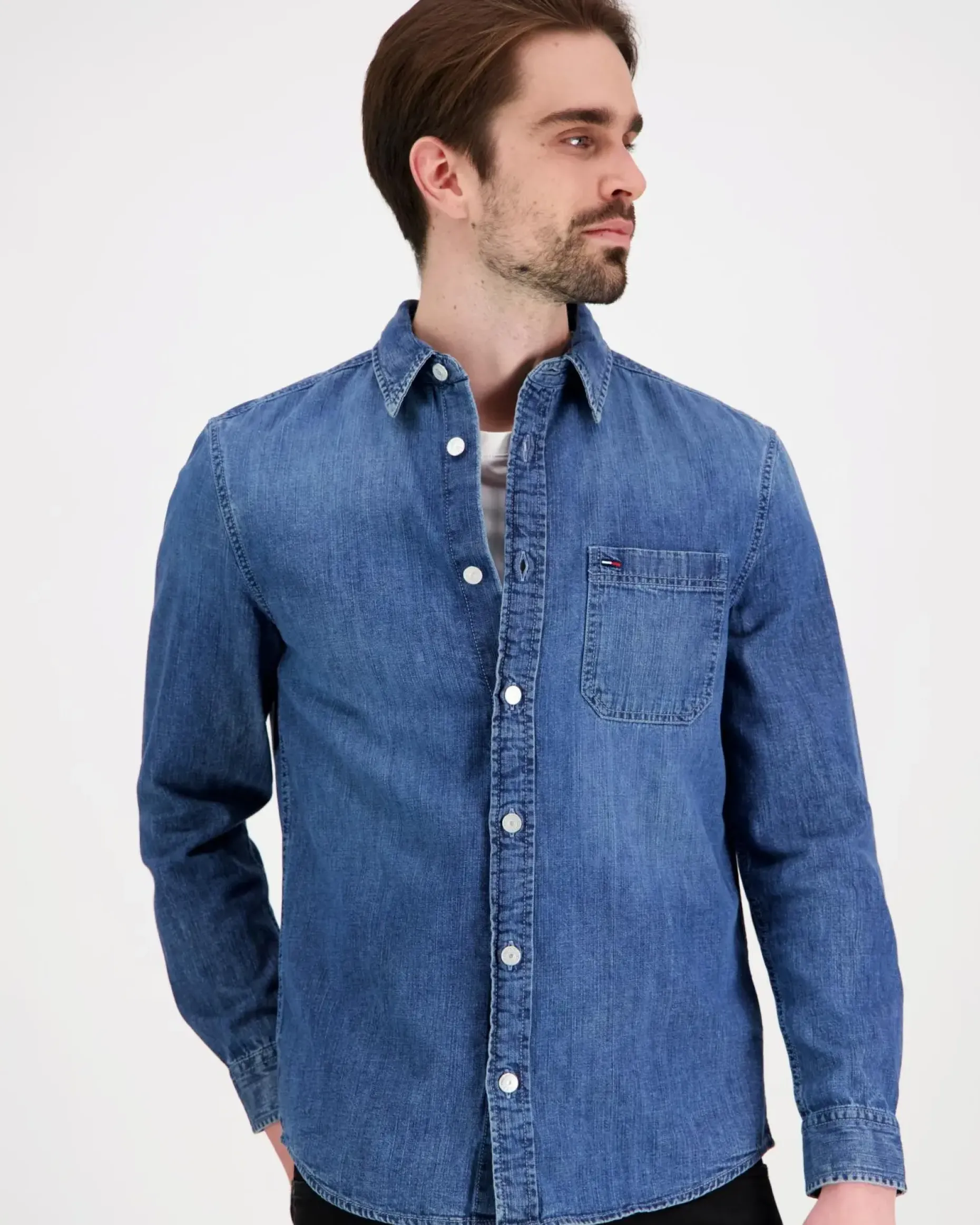 Tommy Jeans Tjm denim regular fit shirt ext farkkupaita
