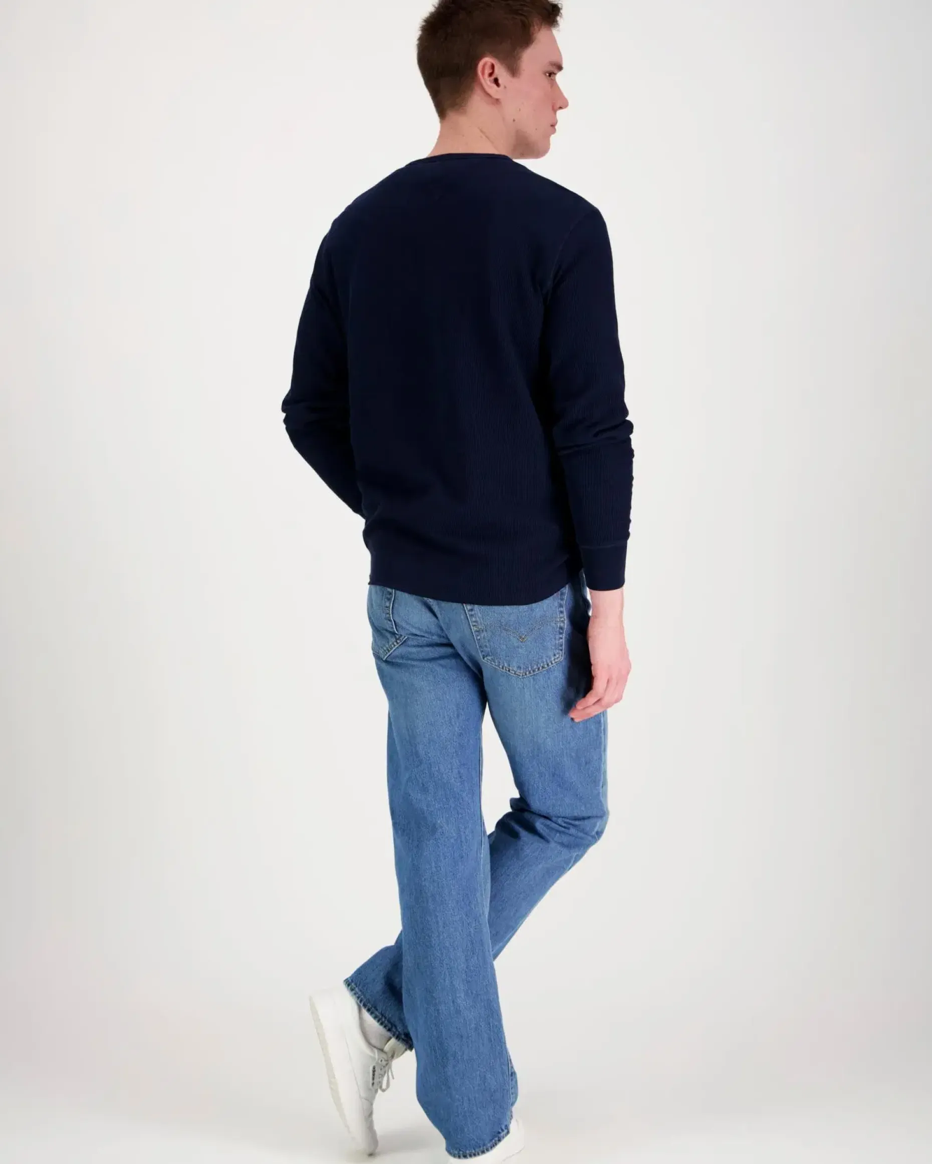 Tommy Jeans Tjm slim waffle script henley t-paita