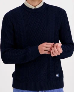 Tommy Jeans Tjm slm badge cable knit neule
