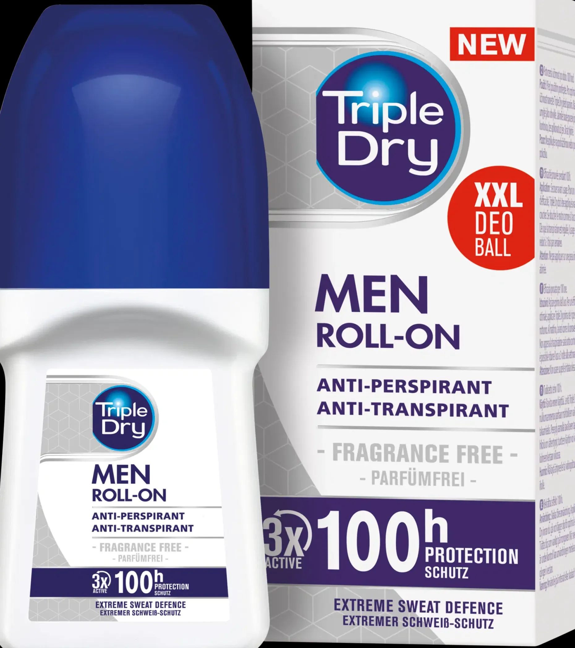 Triple Dry Men 100h roll-on tuoksuton antiperspirantti 50 ml