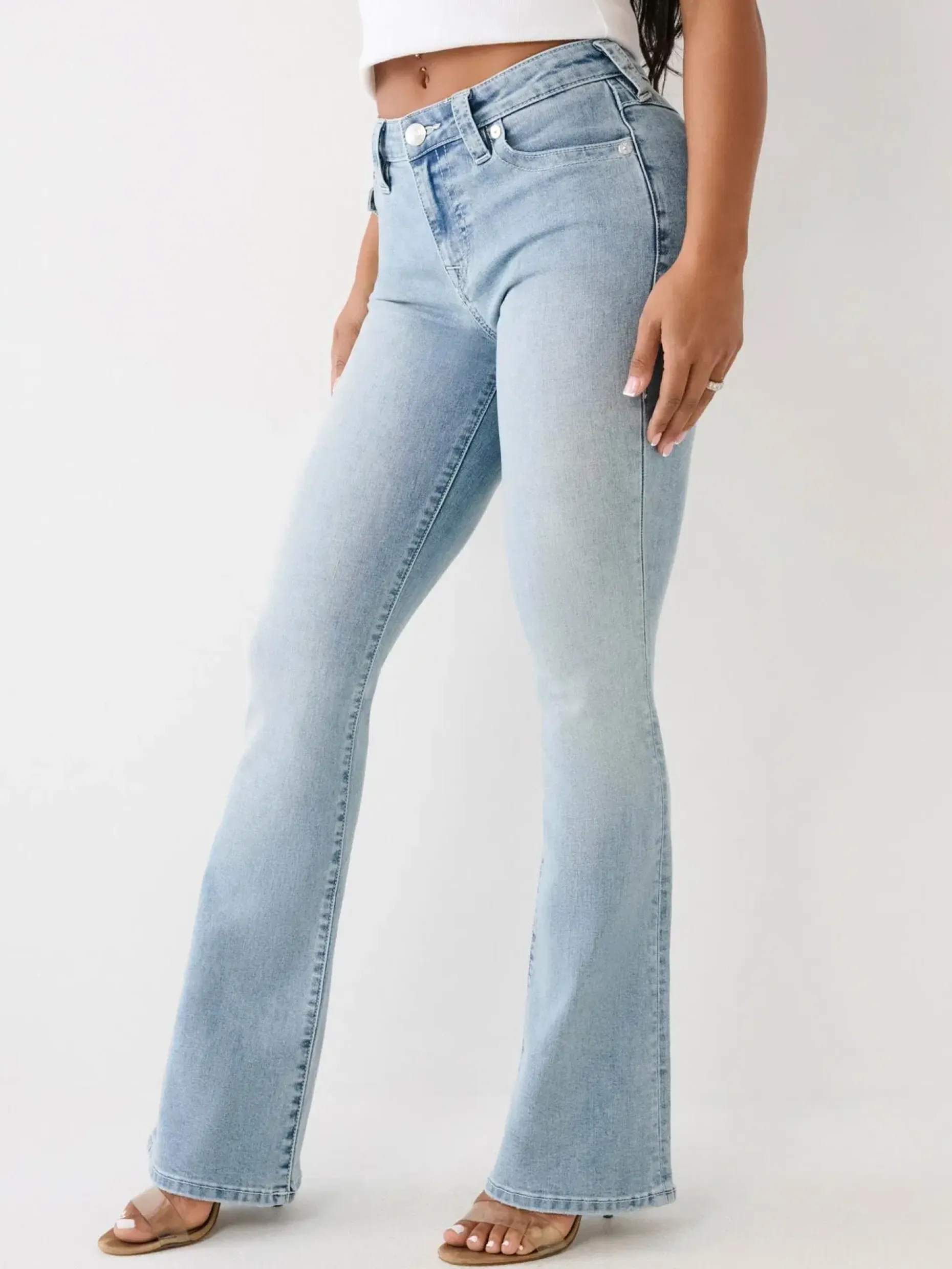 True Religion BECCA MID RISE BOOT CUT FLAP