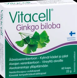 Vitacell Ginkgo biloba Neidonhiuspuu-uutekapseli 60 kaps