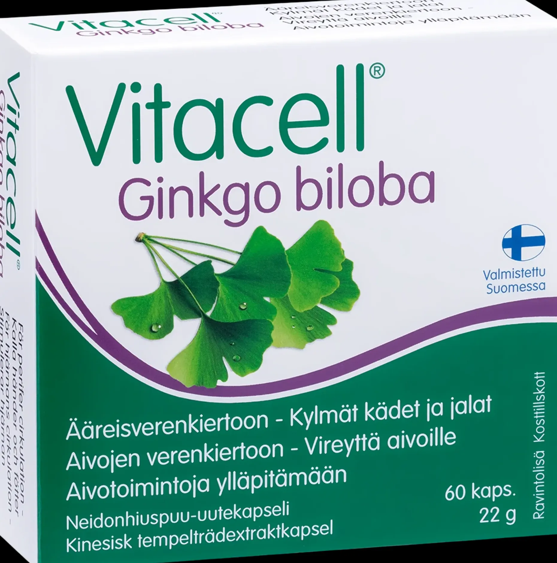 Vitacell Ginkgo biloba Neidonhiuspuu-uutekapseli 60 kaps