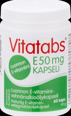 Vitatabs E 50 mg E-vitamiini-vehnänalkioöljykapseli 60 kaps