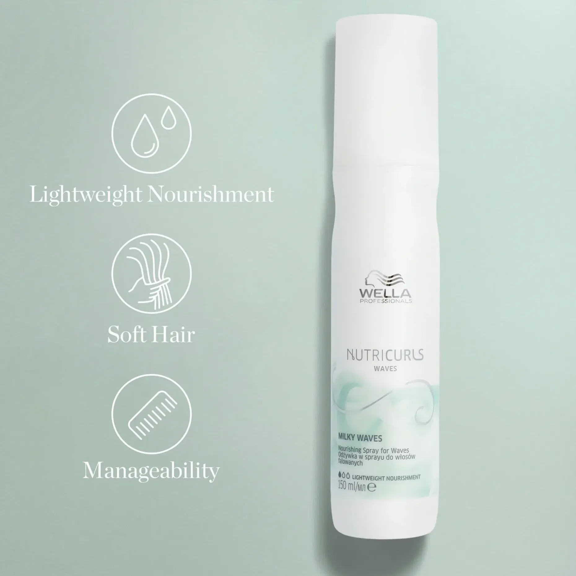 Wella Professionals Invigo Nutricurls Milky Waves Leave-in Spray hoitosuihke 150 ml
