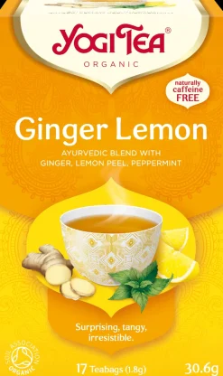 Yogi Tea Luomu Ginger Lemon Yrtti-mauste-hedelmätee Ayurvedinen 17x1,8g
