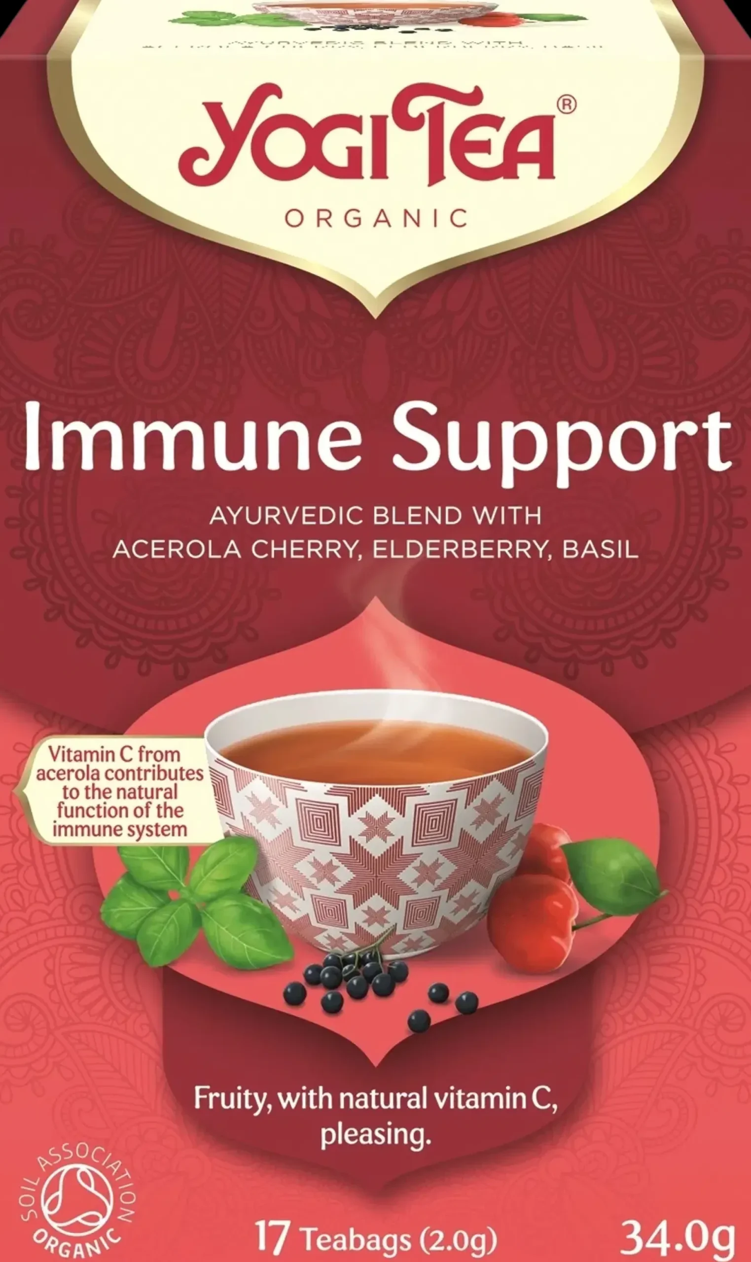 Yogi Tea Luomu Immune Support yrtti-hedelmä-maustetee Ayurvedinen 17x2g