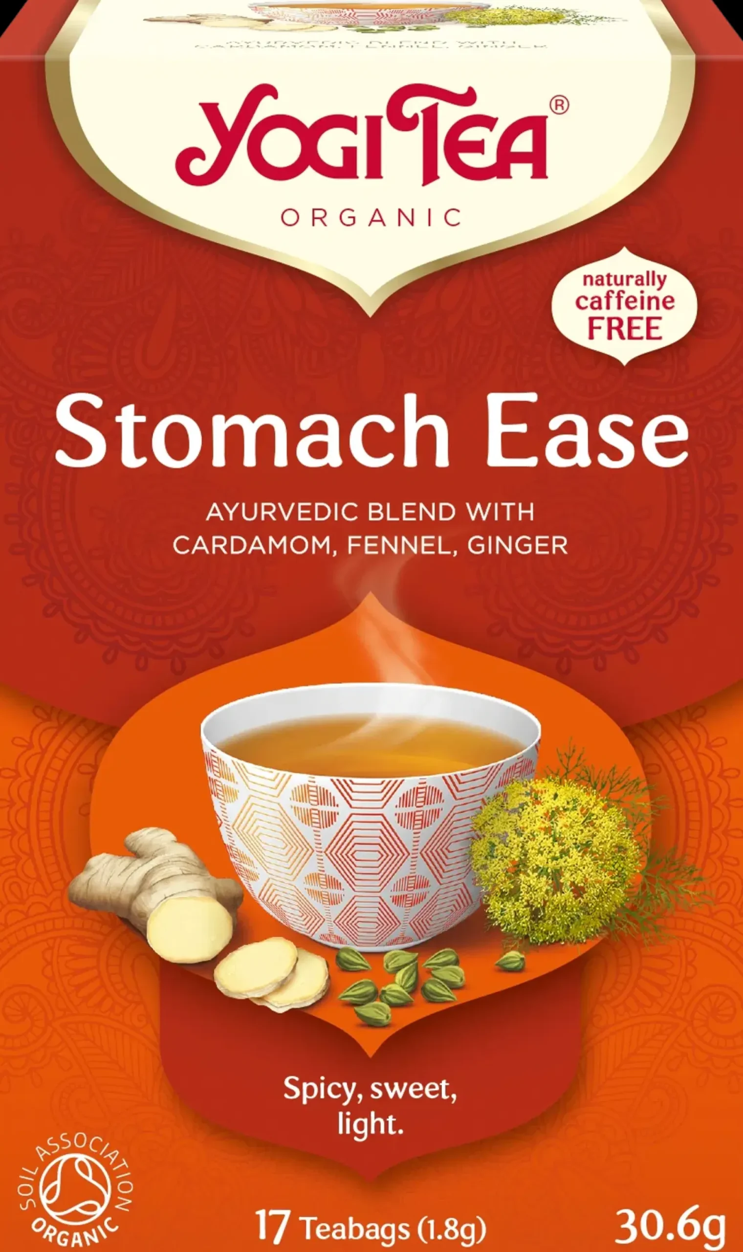Yogi Tea Luomu Stomach Ease Yrtti-maustetee Ayurvedinen 17x1,8g